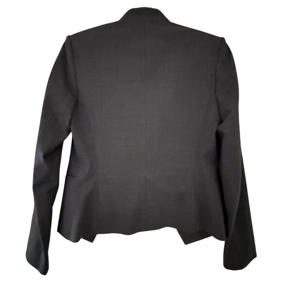 Theory Lanai Charcoal Stretch Wool Blazer Open Front Career Jacket Size 4 - Picture 3 of 6